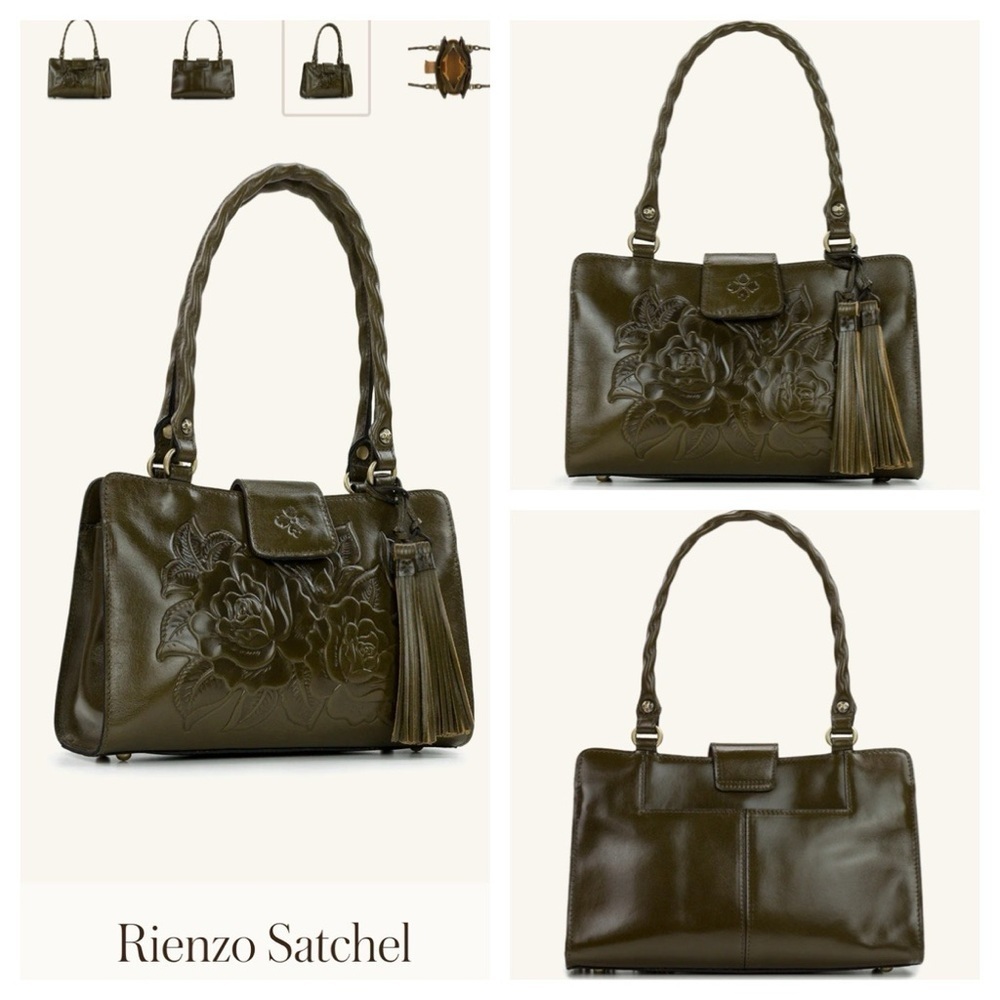 Patricia Nash Rienzo SatchelVintage Vegetable Tanned Rose Tooled Leather bag